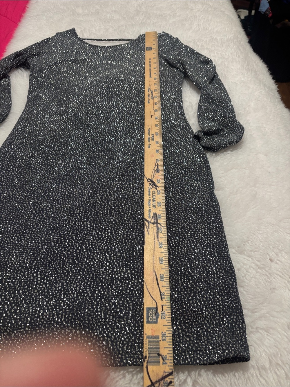 H&M Silver Sparkle Long-Sleeve Bodycon Dress - Picture 8 of 9